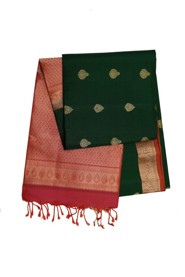 Buy soft silk saree with peacock border