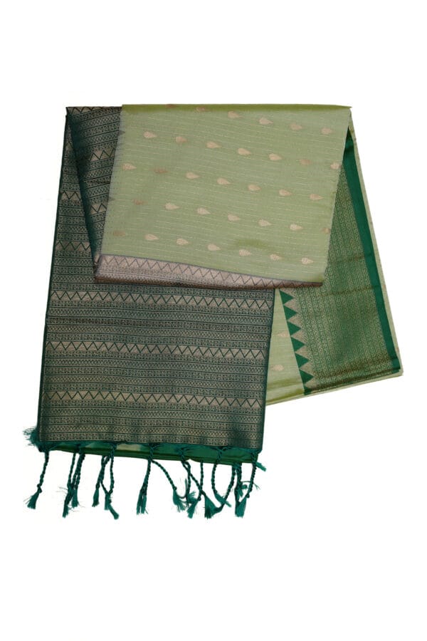 Pure Soft Silk Saree with Deepam Motifs & Body Stripes