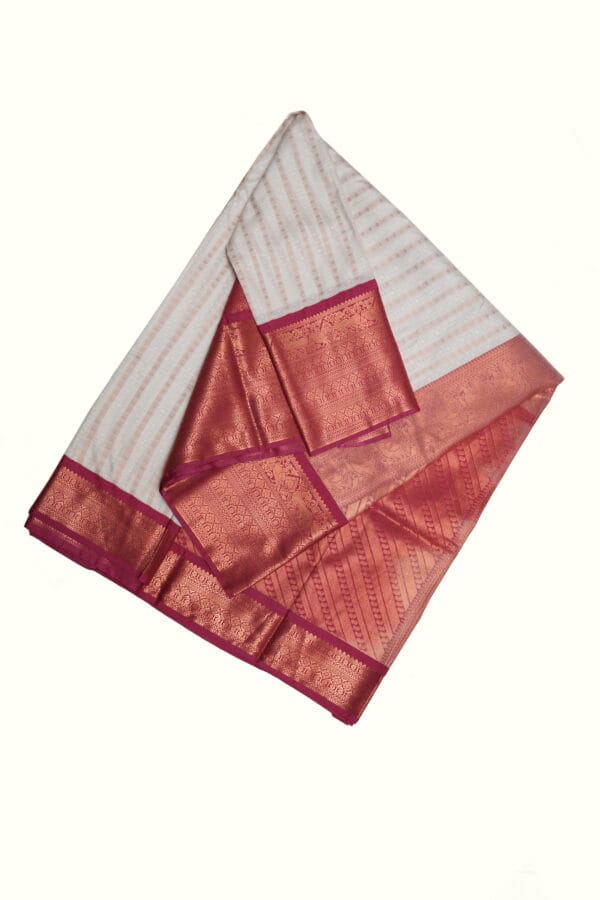 Pure Silk Saree with Turning One-Side Border